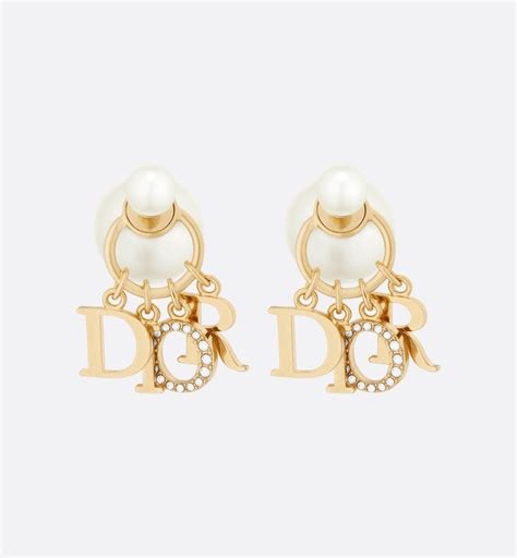 dior tribales earrings in aged gold tone metal price|christian Dior tribal pearl earrings.